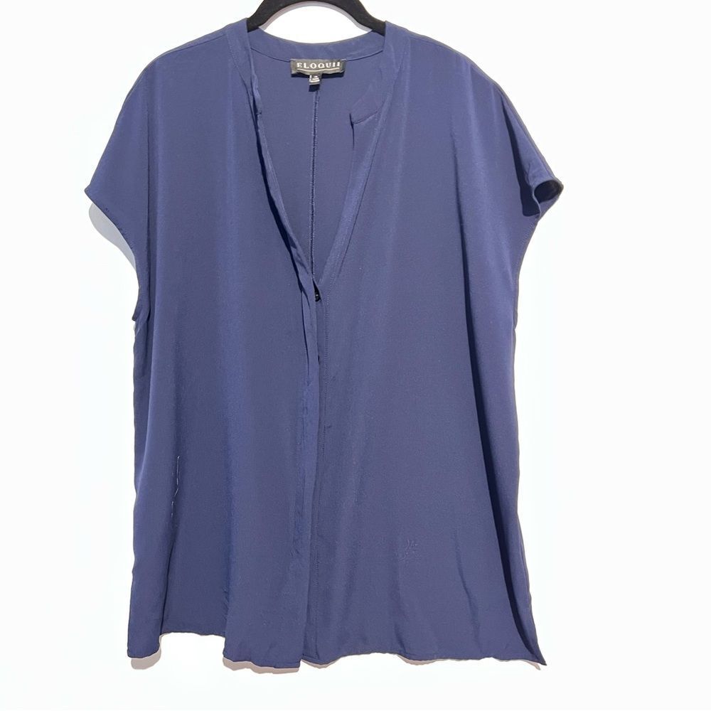 Eloquii Women's Elegant Blue Blouse